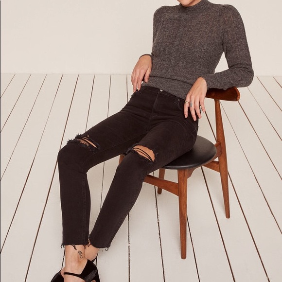 Camille High Cigarette Jean (Black) - Picture 1 of 5